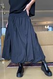 Paloma Bubble Hem Midi Skirt Black